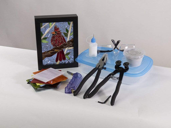 Cindy Laneville - Mosaic Artist kits Black Frame Cardinal DIY Frame