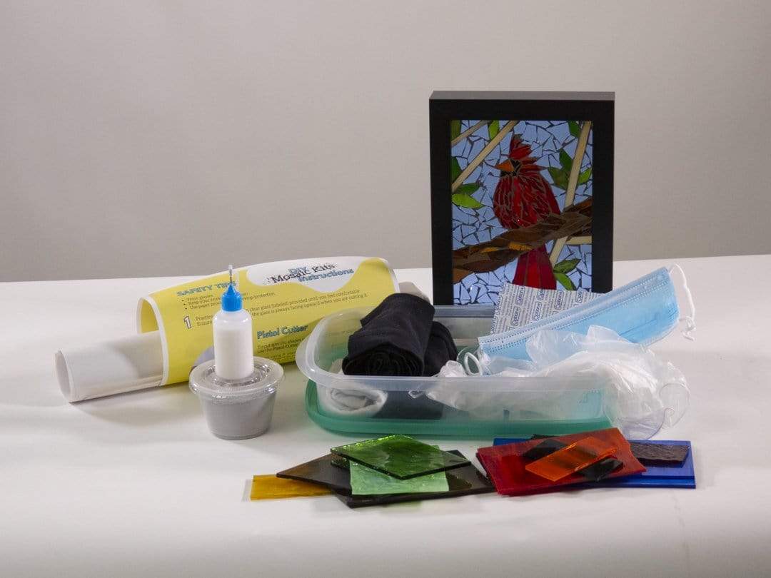 Cindy Laneville - Mosaic Artist kits Cardinal DIY Mosaic Kit - Tools Not Included