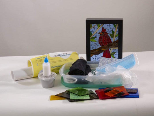 Cindy Laneville - Mosaic Artist kits Cardinal DIY Mosaic Kit - Tools Not Included