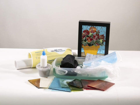 Cindy Laneville - Mosaic Artist kits Potted Flowers DIY Mosaic Kit - Tools Not Included