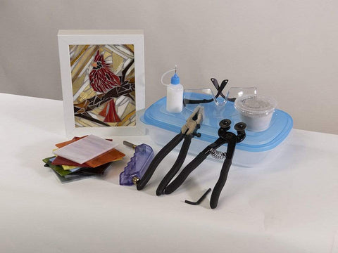 Cindy Laneville - Mosaic Artist kits White Frame Cardinal DIY Frame